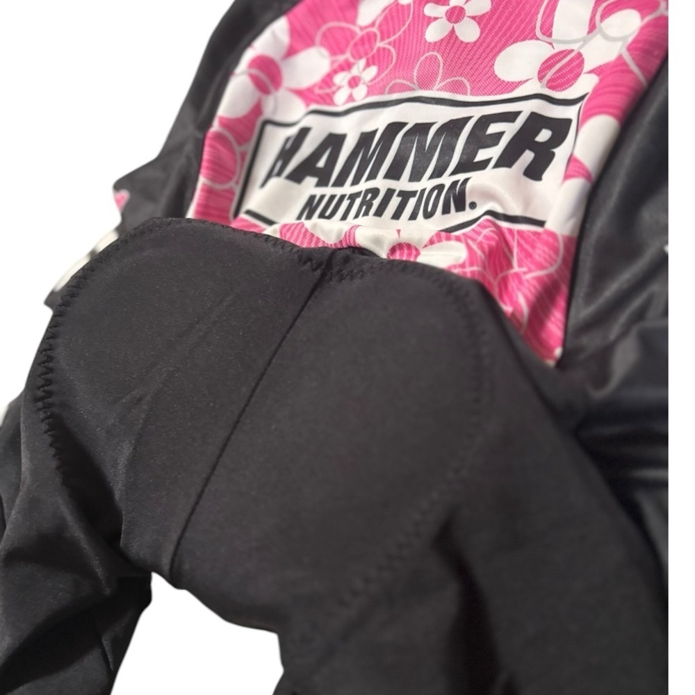 Voler Hammer Nutrition Black White and Pink Padded Cycling Shorts Size Medium - Picture 5 of 13